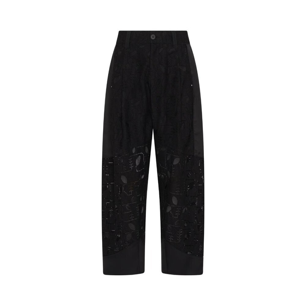 High Everyday Couture Black Lace Detail Wide Leg Pants 12 NWOT - Picture 2 of 2